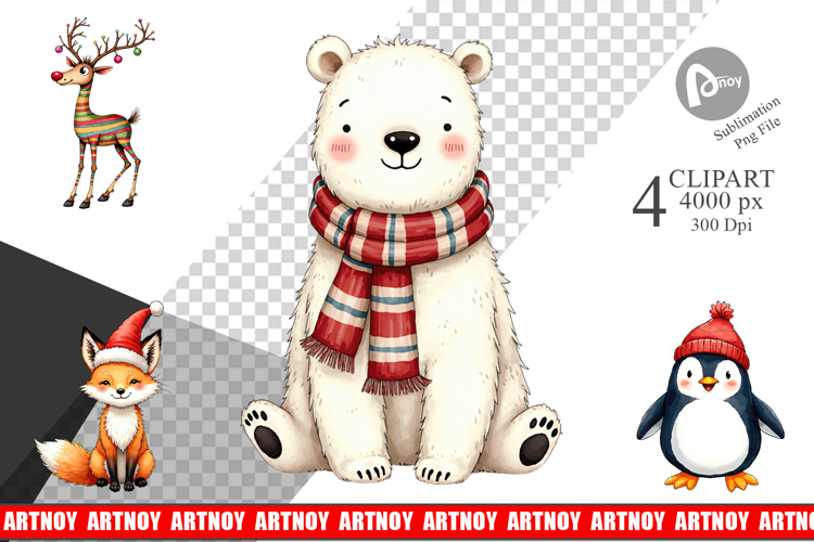 Reindeer and Friends Clipart