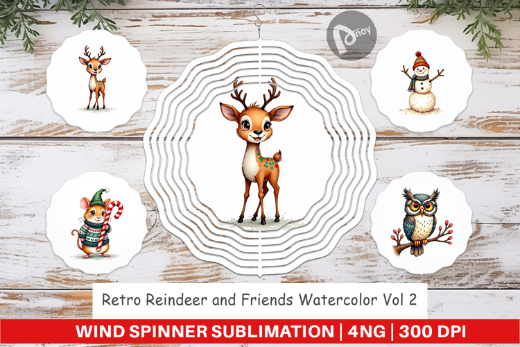 Reindeer and Friends Wind Spinner
