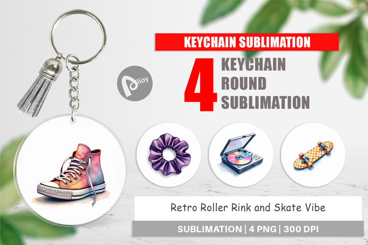 Retro Roller Rink Skate Keychain