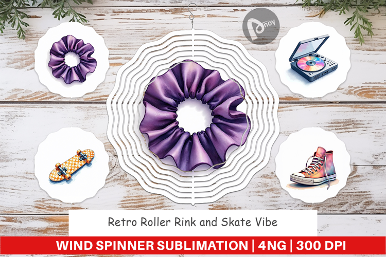 Retro Roller Rink Skate Wind Spinner