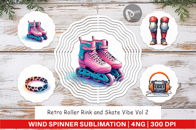 Retro Roller Rink Skate Wind Spinner