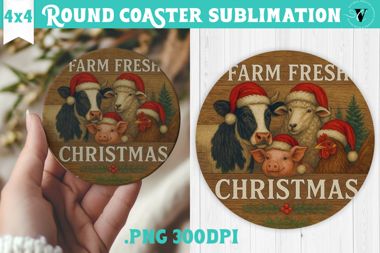 Retro Christmas Round Coasters | Christmas quotes