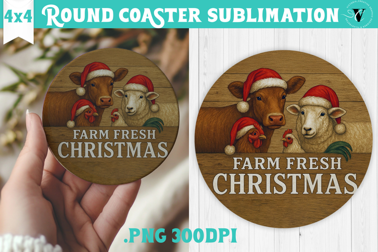 Retro Christmas Round Coasters | Christmas quotes