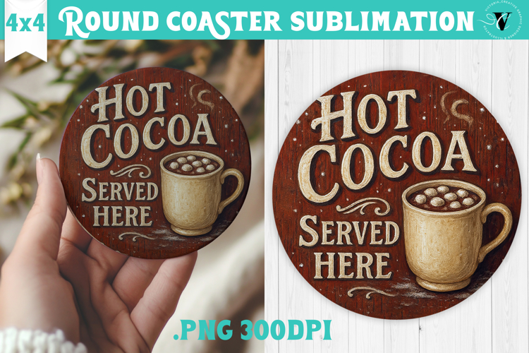 Retro Christmas Round Coasters | Christmas quotes