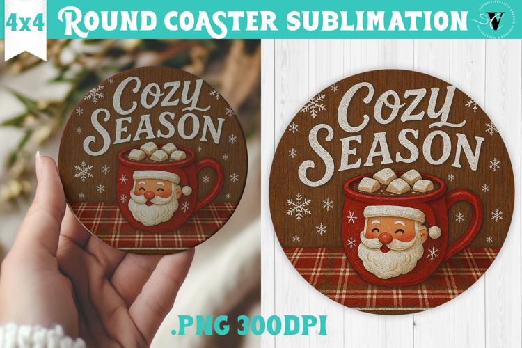 Retro Christmas Round Coasters | Christmas quotes
