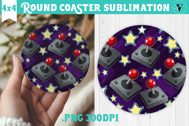 Vintage vibe Round Coaster | 90s graffiti style and neon