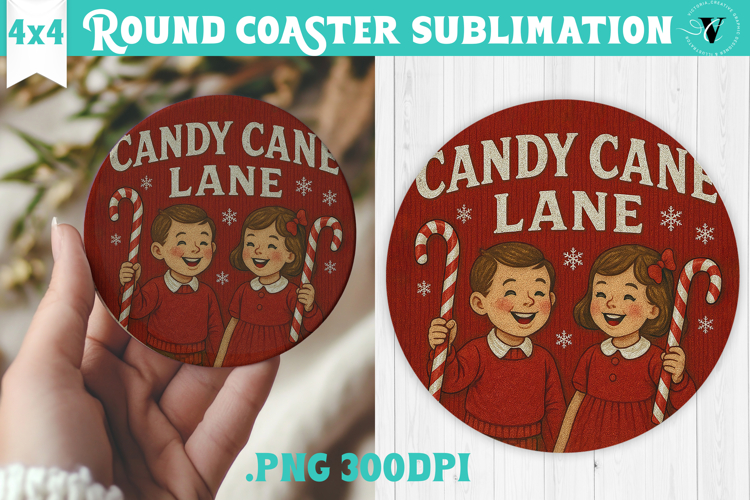 Retro Christmas Round Coasters | Christmas quotes
