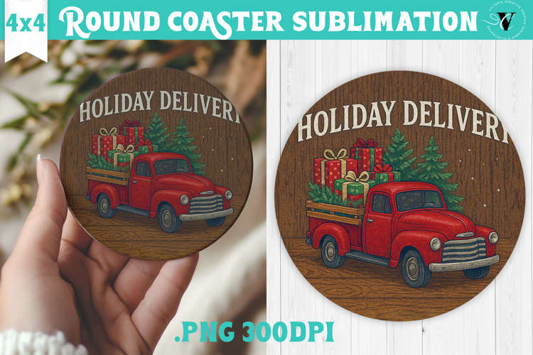 Retro Christmas Round Coasters | Christmas quotes