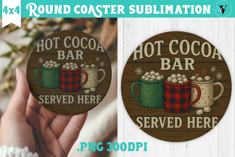 Retro Christmas Round Coasters | Christmas quotes