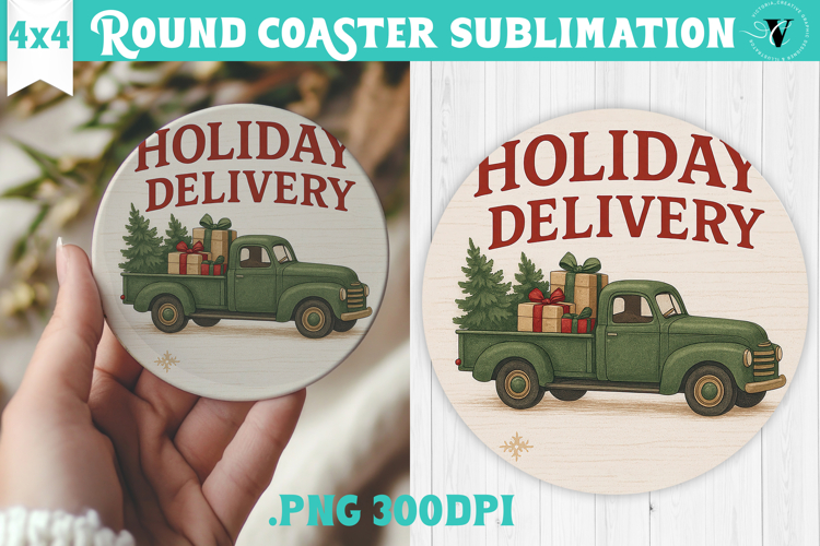 Retro Christmas Round Coasters | Christmas quotes