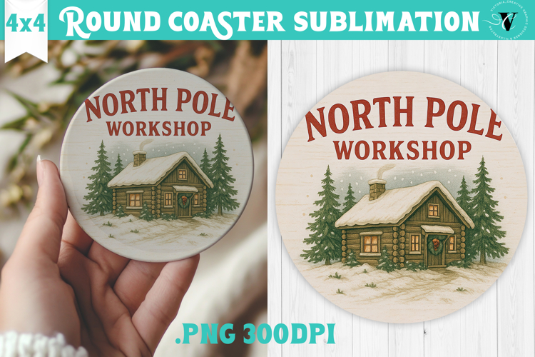 Retro Christmas Round Coasters | Christmas quotes