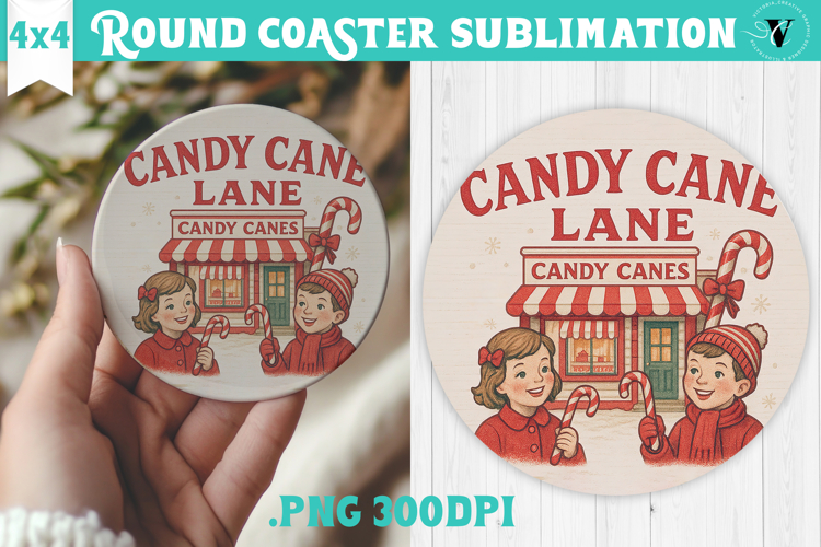 Retro Christmas Round Coasters | Christmas quotes