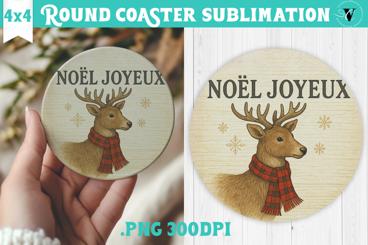Retro Christmas Round Coasters | Christmas quotes