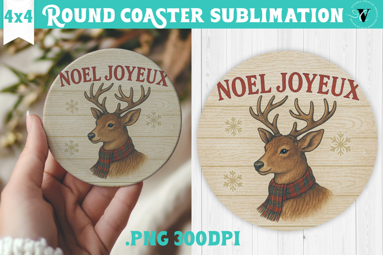 Retro Christmas Round Coasters | Christmas quotes