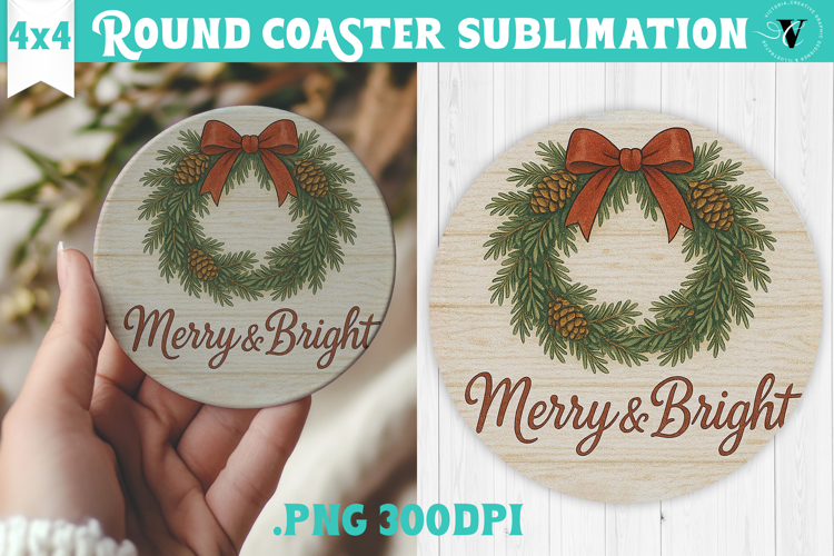 Retro Christmas Round Coasters | Christmas quotes