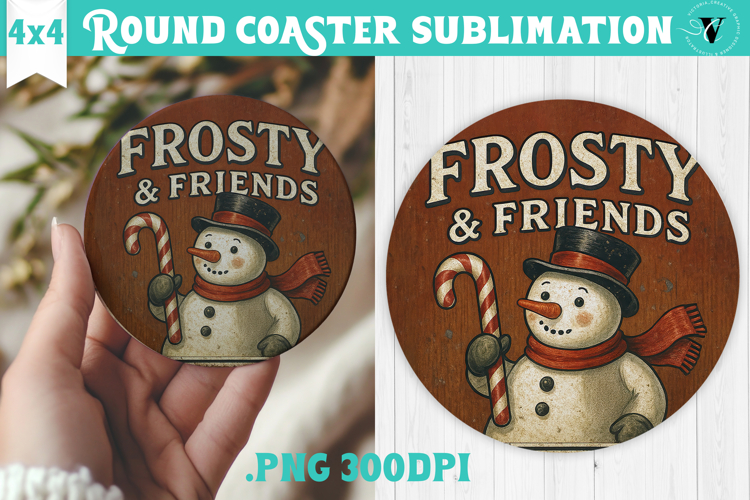 Retro Christmas Round Coasters | Christmas quotes