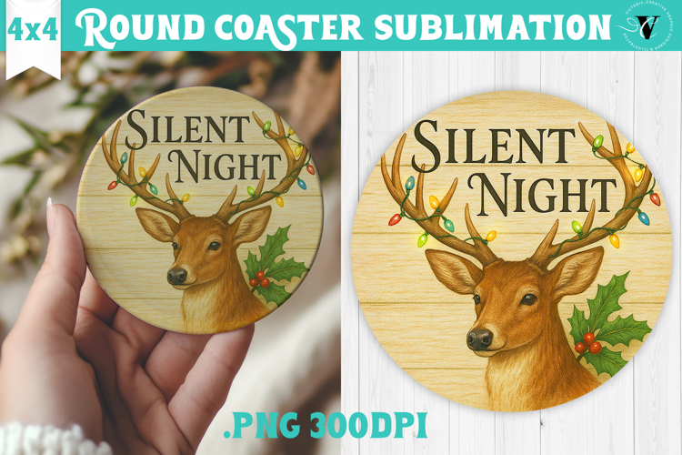 Retro Christmas Round Coasters | Christmas quotes