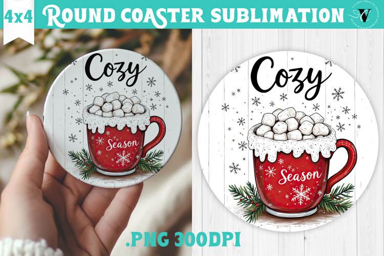Retro Christmas Round Coasters | Christmas quotes