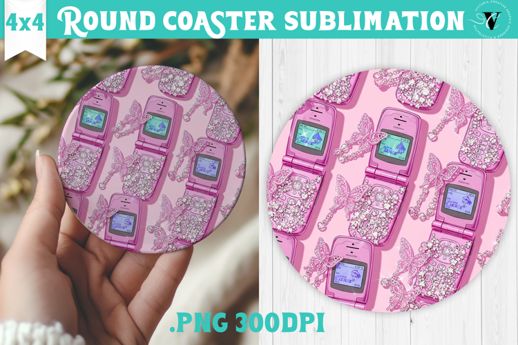 Vintage vibe Round Coaster | Y2K glamorous style