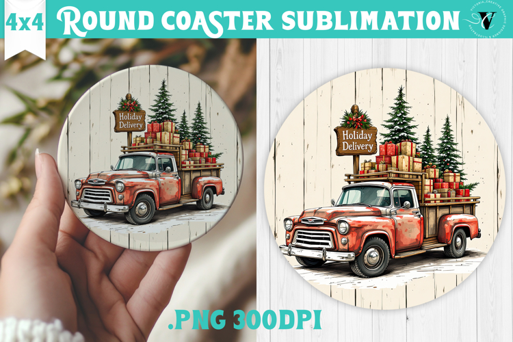 Retro Christmas Round Coasters | Christmas quotes