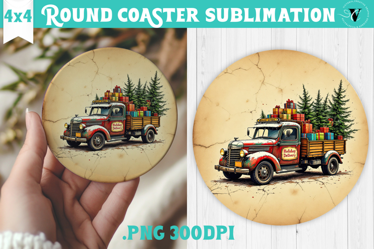 Retro Christmas Round Coasters | Christmas quotes
