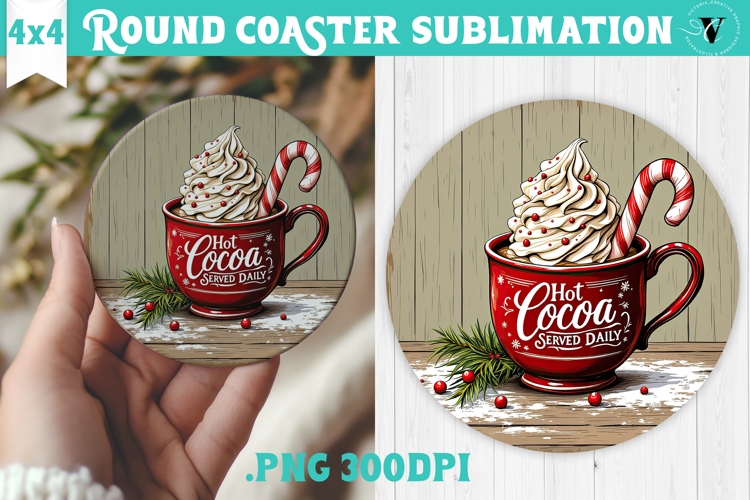 Retro Christmas Round Coasters | Christmas quotes