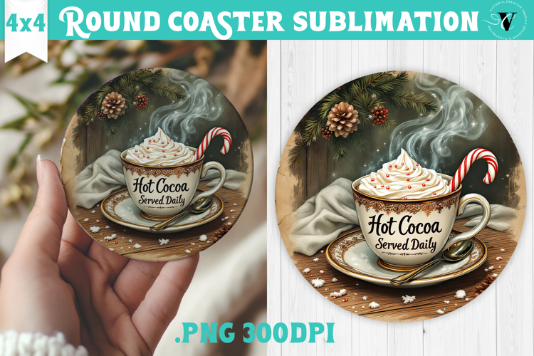 Retro Christmas Round Coasters | Christmas quotes