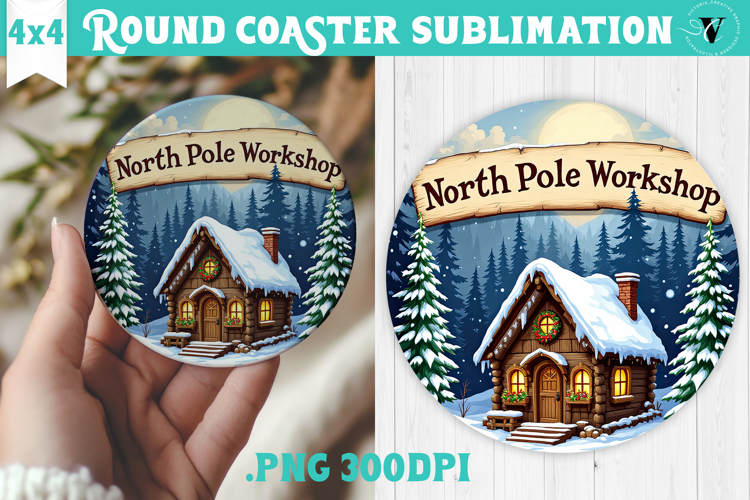 Retro Christmas Round Coasters | Christmas quotes