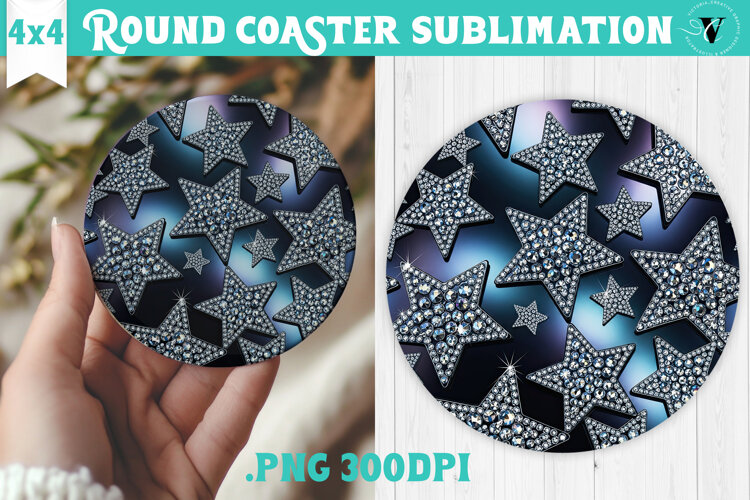 Vintage vibe Round Coaster | Y2K glamorous style example image 1