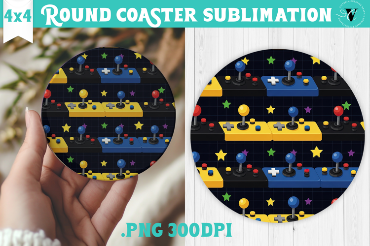 Vintage vibe Round Coaster | 90s graffiti style and neon