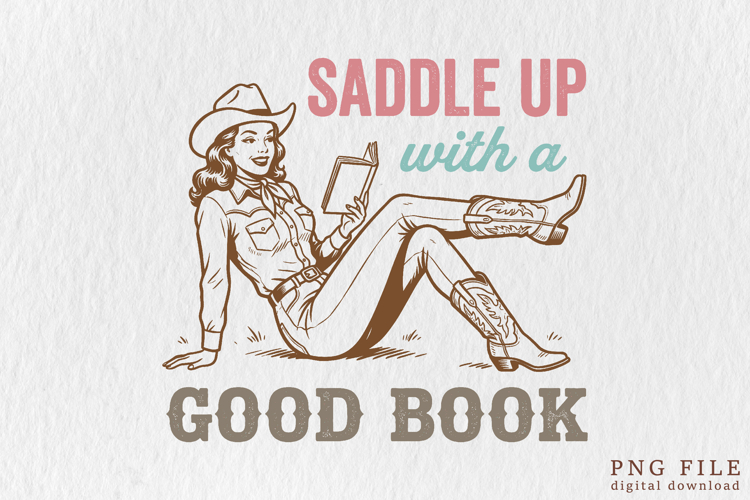 Retro Saddle Up with a Good Book Design