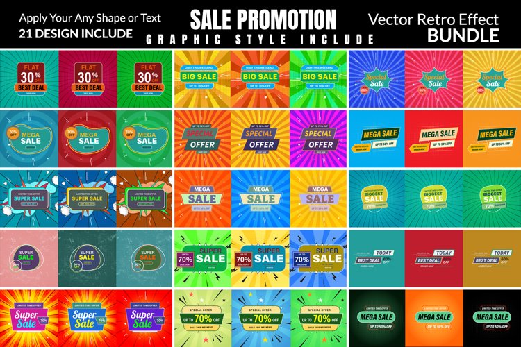 Retro Sale Promotion Vector Design example image 1