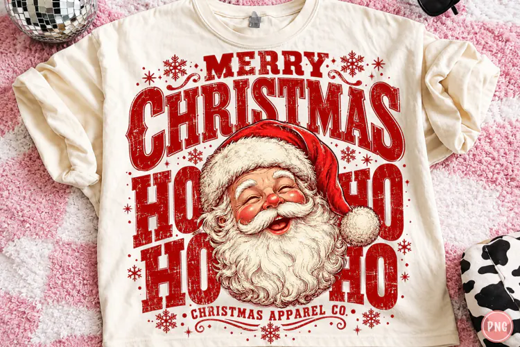 Retro Santa Christmas Holiday Png
