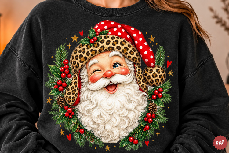 Retro Santa Christmas Polka Dots Png, Christmas Tree Png