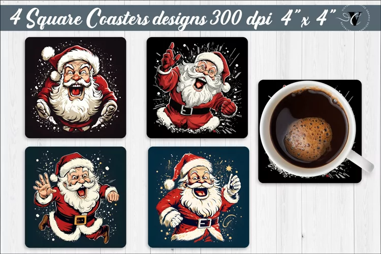 Square Coasters | Christmas sublimation