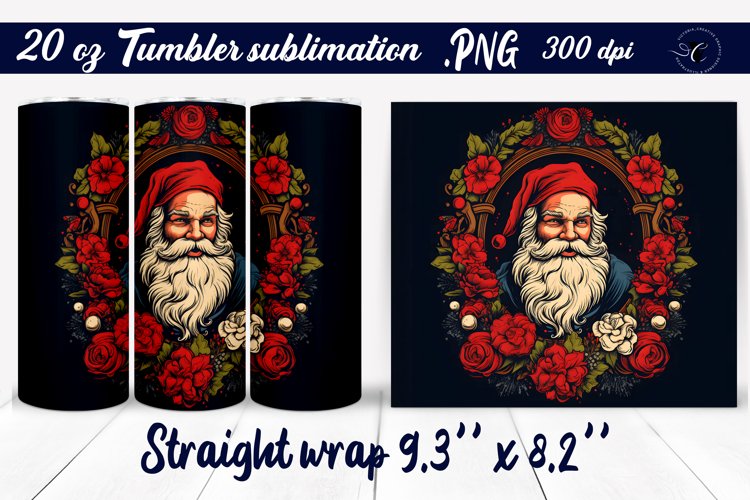 Santa tumbler | Christmas tumbler wrap