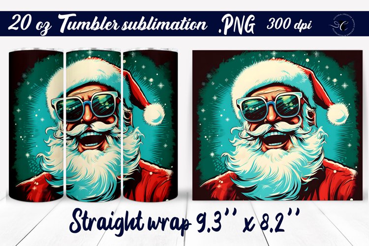 Santa in sunglasses | Christmas tumbler