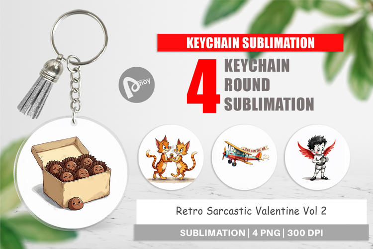 Retro Sarcastic Valentine Keychain