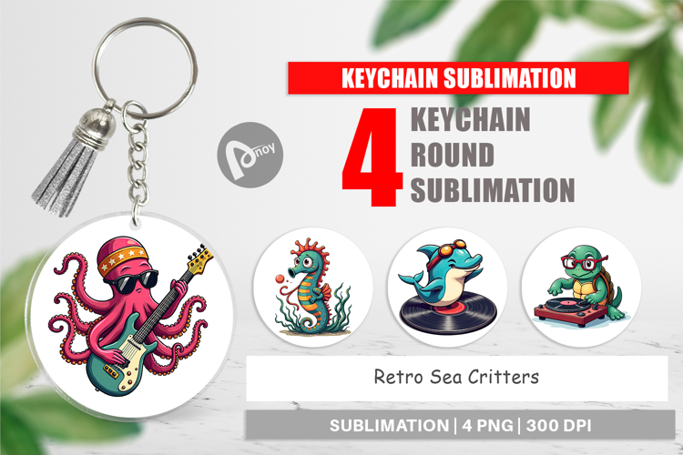 Keychain Retro Sea Critters