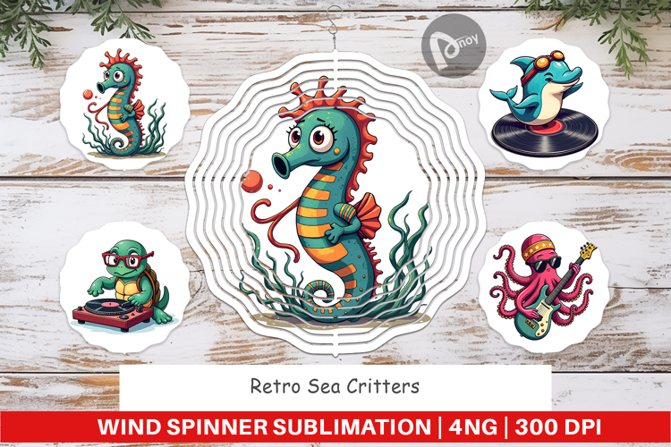 Wind Spinner Retro Sea Critters