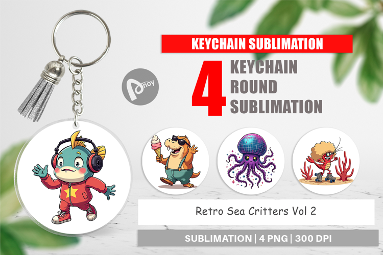 Keychain Retro Sea Critters