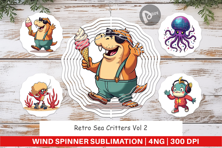 Wind Spinner Retro Sea Critters