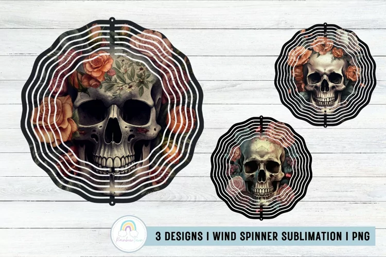 Retro Skull Wind Spinner Sublimation