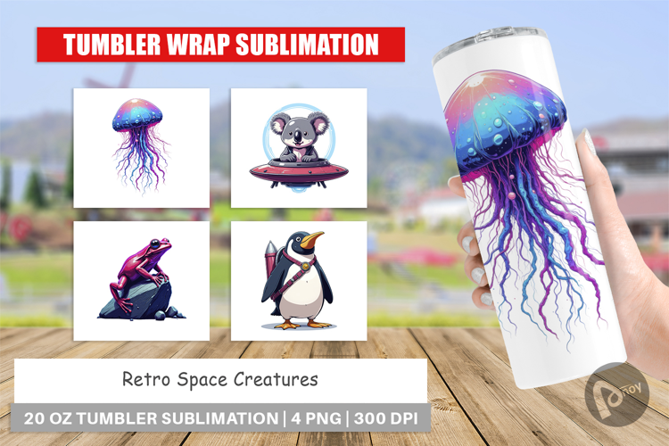 Tumbler Retro Space Creatures