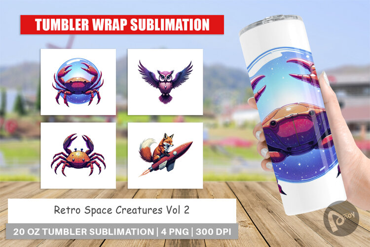 Tumbler Retro Space Creatures example image 1