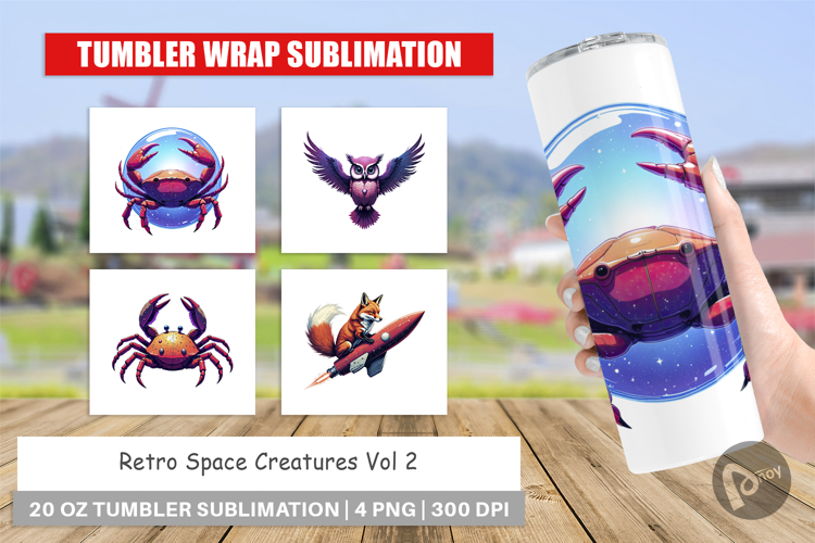 Tumbler Retro Space Creatures
