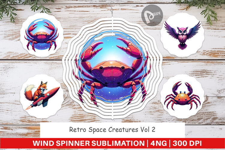 Wind Spinner Retro Space Creatures example image 1