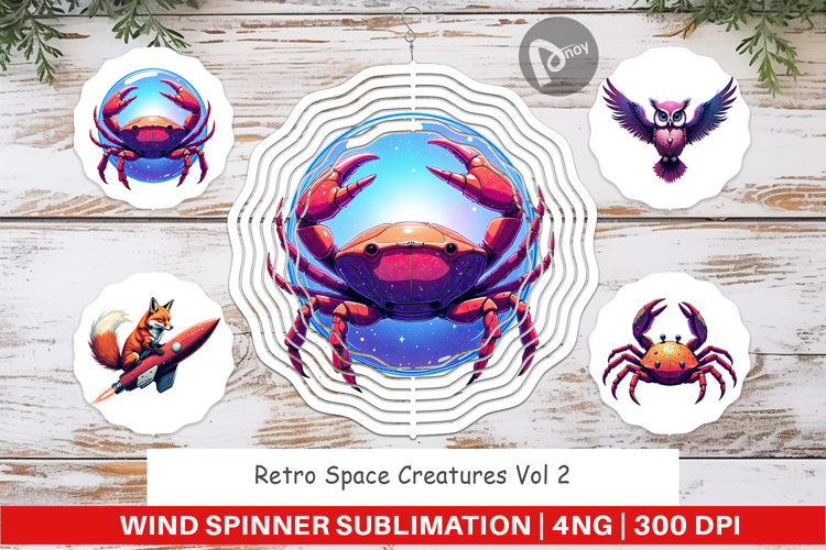 Wind Spinner Retro Space Creatures