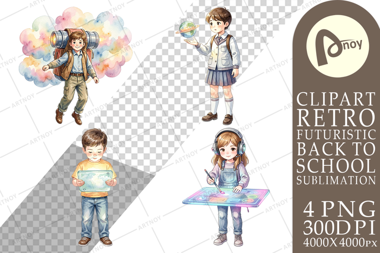 Retro Space Kid School Sublimation