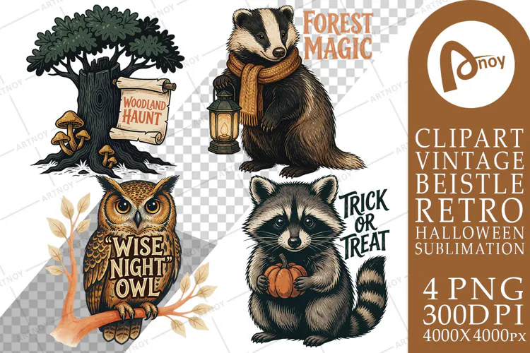 Retro Spooky Woodland Sublimation